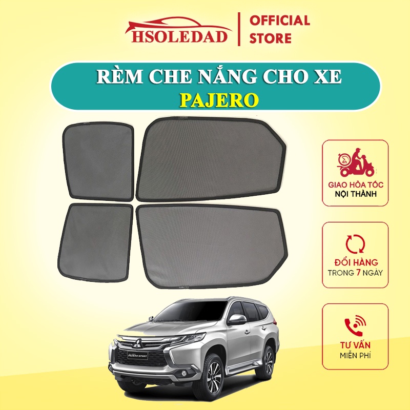 Rèm che nắng nam châm cho xe Mitsubishi Pajero Sport, bộ 4 tấm cho 4 cửa, hàng loại 1 cao cấp nhất, vừa khít kính