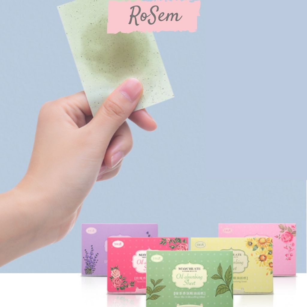 Giấy thấm dầu 100 tờ giúp thấm hút dầu, bã nhờn trên da