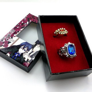 Set 2 Nhẫn Đen Hóa Trang Hắc Quản Gia Kuroshitsuji Ciel Alois Trancy nguồn cung cấp hàng hiện đại