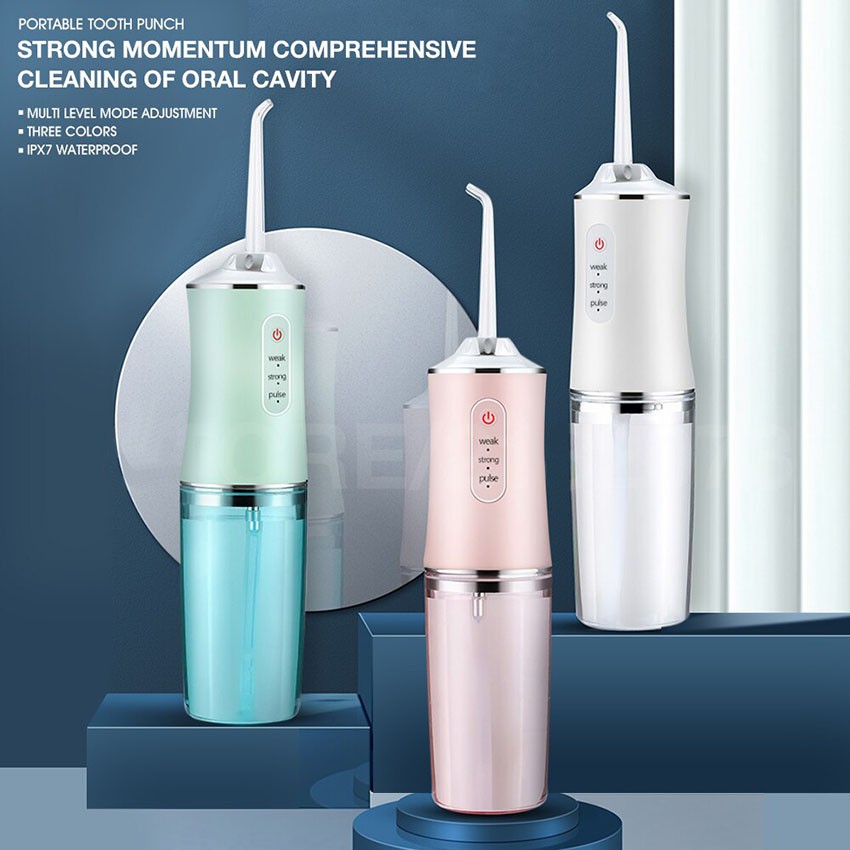 Máy Tăm Nước Cầm Tay Vệ Sinh Răng Miệng Oral Irrigator - Máy Vệ Sinh Răng Miệng 4 Đầu Chuyên Dụng