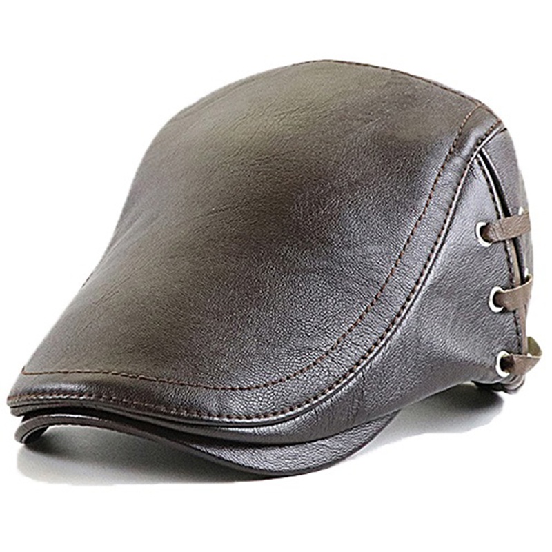 Mũ beret da PU thiết kế giữ ấm thời trang dành cho nam