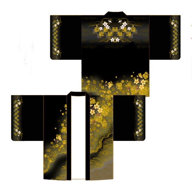 Áo khoác Kimono Haori truyền thống in hoa