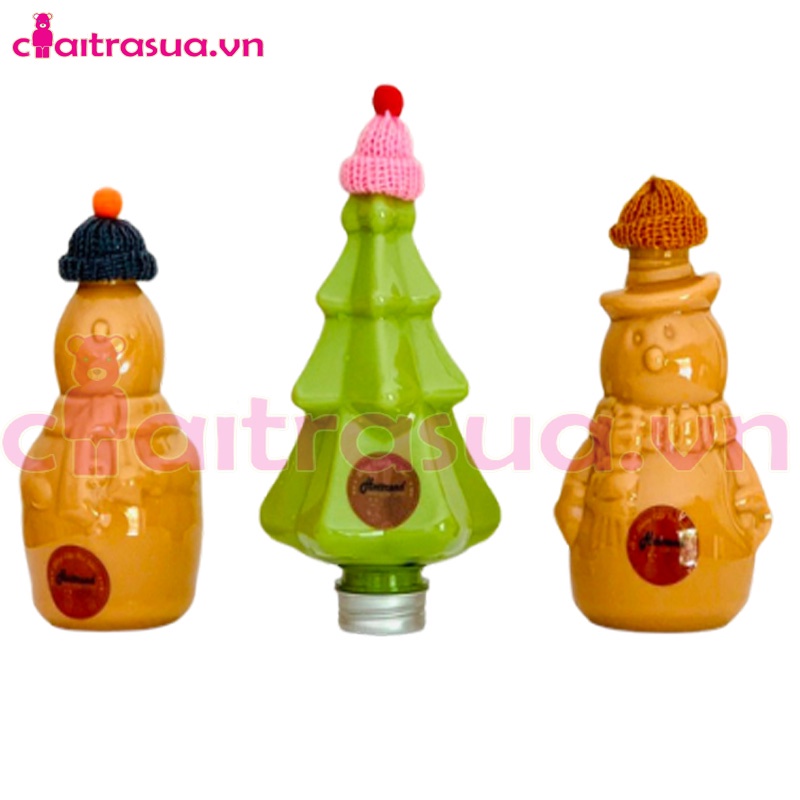 Chai Nhựa PET Nhân vật Cao Cấp Mẫu Hình Cây Thông 400ml Cho Mùa Noen