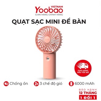 [CHÍNH HÃNG-BH 12 THÁNG] Quạt sạc mini để bàn làm việc YOOBAO F3 Pro 6000mAh Kiêm sạc dự phòng