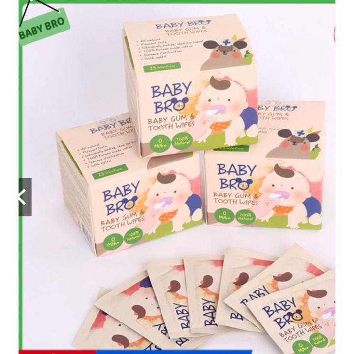 Gạc Rơ lưỡi Baby Bro Vệ Sinh Răng Miệng Trẻ Em
