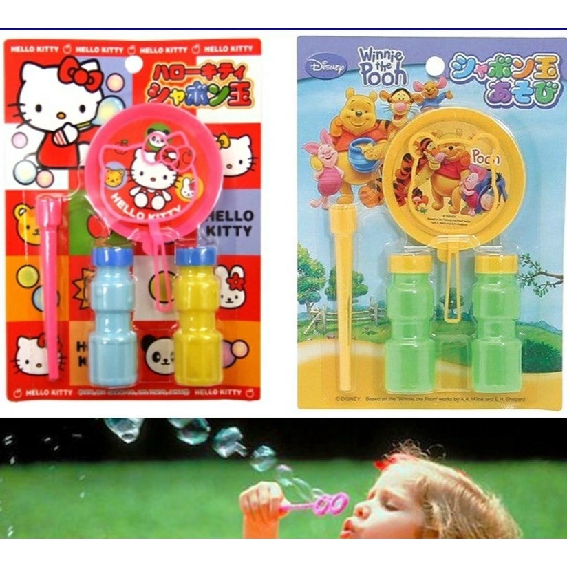 Bộ thổi bong bóng xà phòng Kitty,Pooh Hàng Nhật Nội Địa