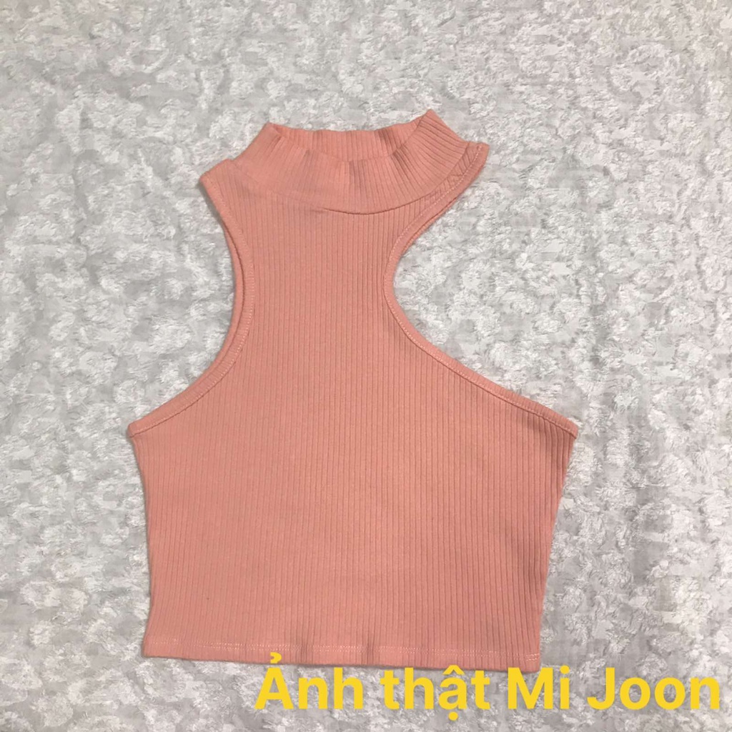 [ MI JOON ] Áo Thun ba lỗ kiểu khoét ngực croptop Dáng Ôm body sexy chất bo gân cotton co giãn 4c vải mát lạnh [A23]