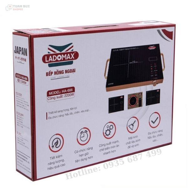 Bếp hồng ngoại  Ladomax HA-666 công suất 2200W - Chính hãng BH 12 tháng