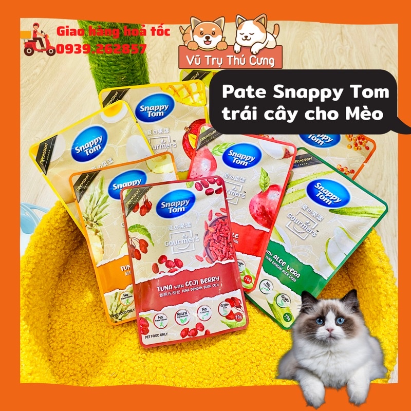 [Mã FMCG0404 giảm 10% đơn 350k] Pate Snappy Tom vị cá ngừ và trái cây,