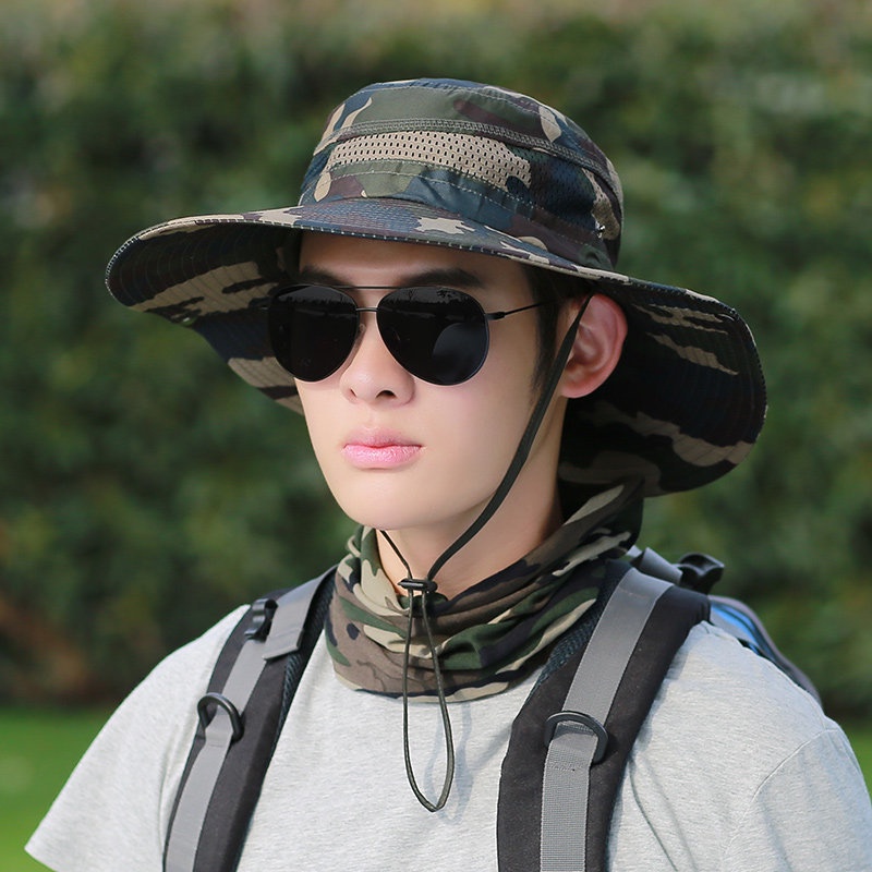 Nón Tai Bèo Vành Rộng Họa Tiết Rằn Ri Cá Tính Cho Nam