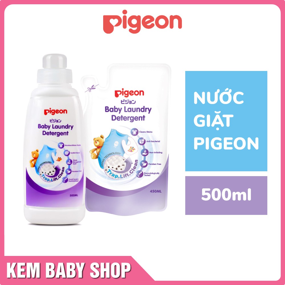 [Chính Hãng] Nước giặt quần áo trẻ em Pigeon ECO Chai 500ml / Túi 450ml