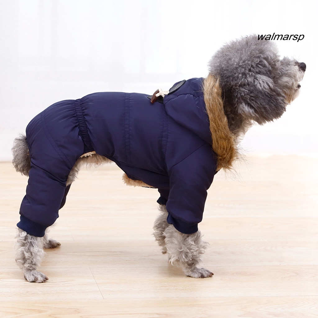 [WMP] Dog Clothes Toggle Horn Faux Fleece Lining Jacket Pet Winter Coat