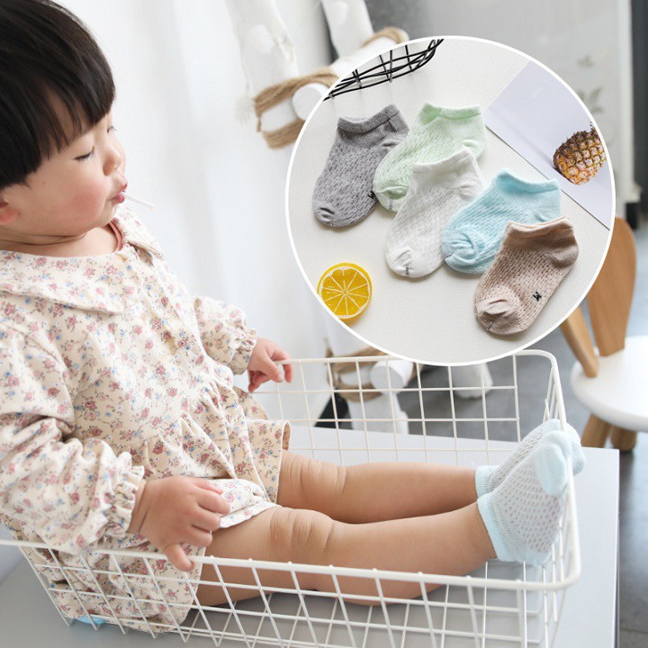 Một đôi tất lưới thoáng khí chất liệu cotton cho bé yêu XIER (TLX01)