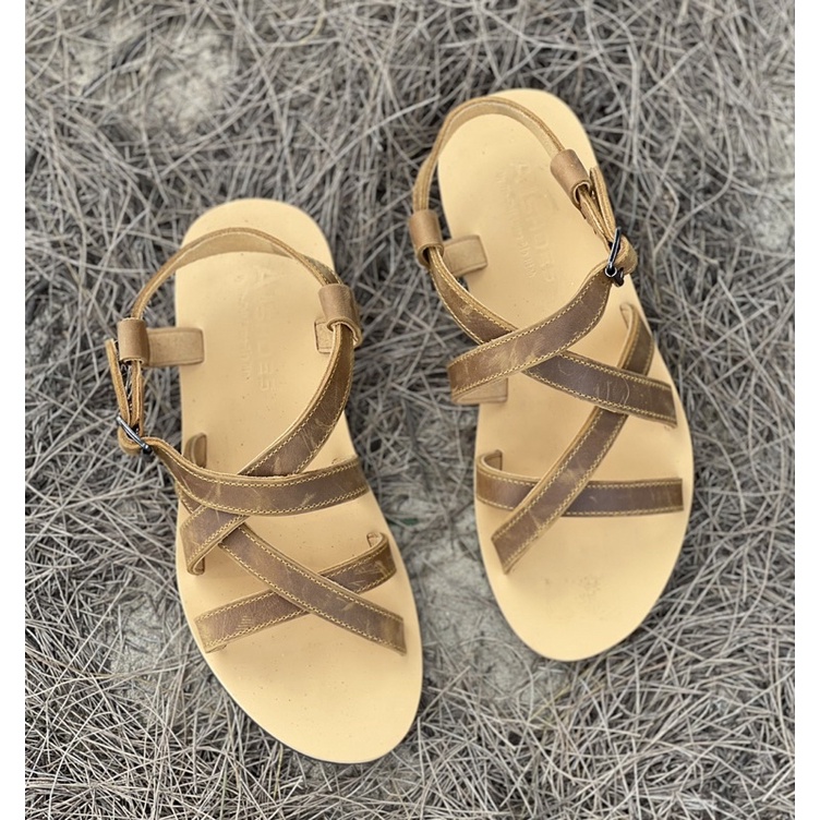 Dép Sandal Unisex Cao Cấp Da Bò Thật Sandal Quai Ngang Nam Nữ Trẻ Trung Đế Caosu Chống Nước Atshoes XDxsg202