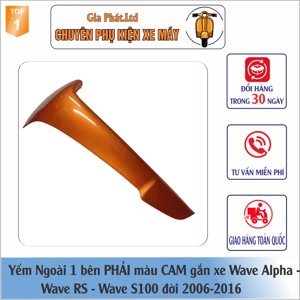 Yếm ngoài ĐỦ MÀU gắn xe máy Wave Anpha,wave S100, wave RS mới đời 2006-2016 nhựa ABS bền đẹp