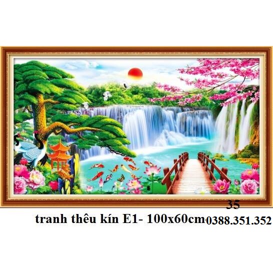 Tranh thêu chữ thập Phong cảnh E1 100x60cm