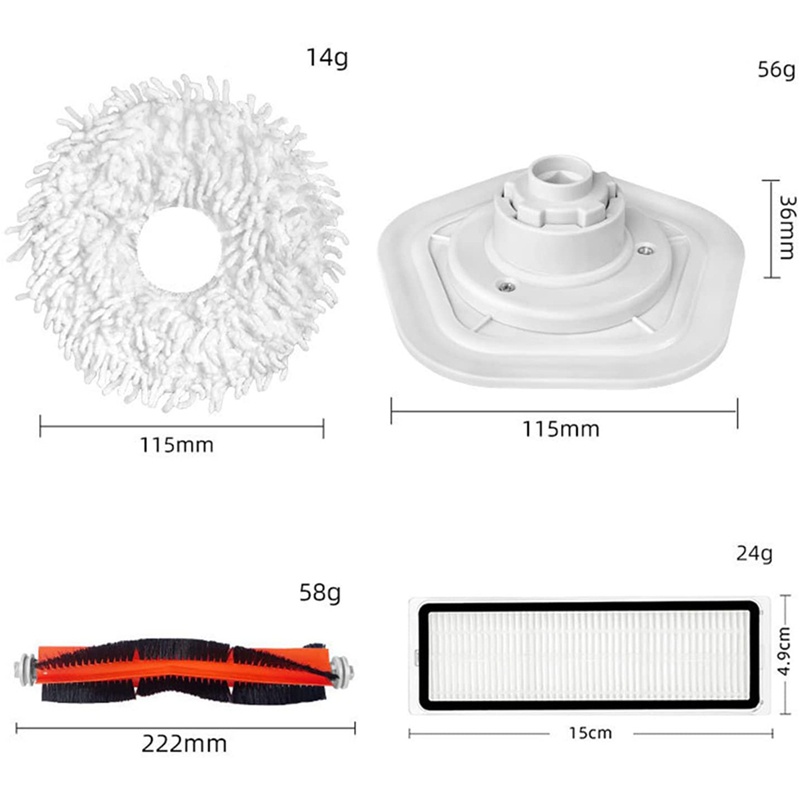 Bộ Phụ Kiện Bàn Chải Chính Và Tấm Lọc HEPA Cho Robot Hút Bụi Xiaomi Dreame Bot W10 W10 Pro