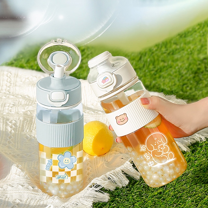 Bình Nước Nhựa Dung Tích Lớn Chịu Nhiệt Cao Chống Sốc Có Ống Hút Tiện Lợi
