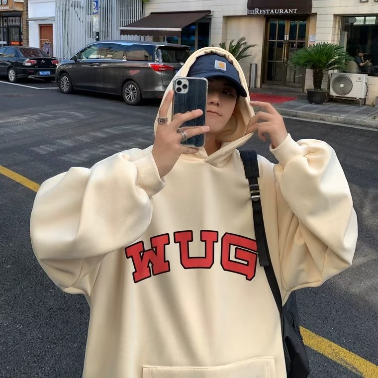 Áo Hoodie Dáng Rộng In Chữ Phong Cách Nhật Bản Thời Trang Cao Cấp Cho Nam