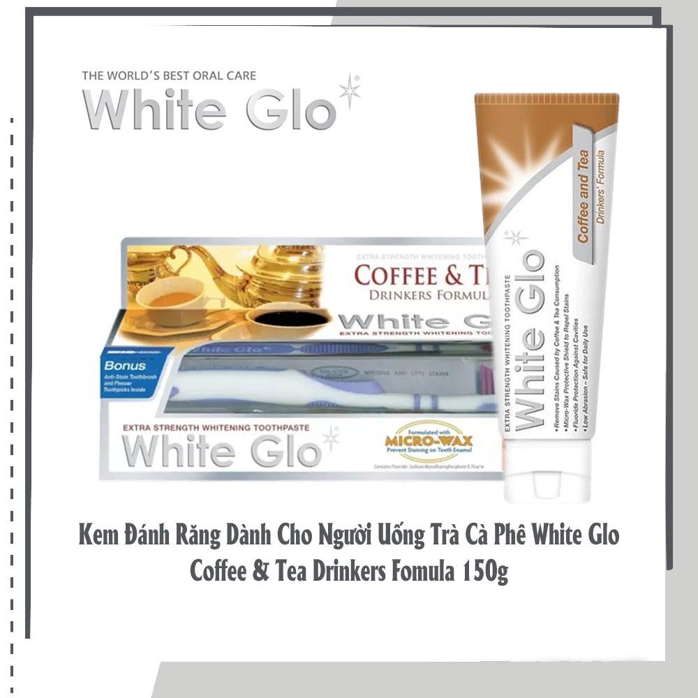 White Glo Kem Đánh Răng Cho Người Hút Thuốc, Uống Trà & Cà Phê 150g