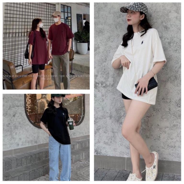[NEW] Áo Thun Thêu Hình Nhỏ Basic Oversixe,Phông Tay Lỡ Thêu Hình Ngựa Form Rộng Nam Nữ( Hàng Sẵn)