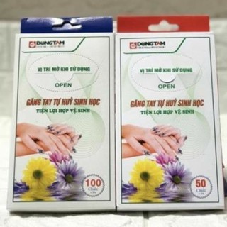 Găng tay tự hủy sinh học loại 50 chiếc và 100 chiếc
