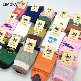 LJMOFA KIDS Đôi tất trẻ em giá trị cao hàng loạt hình ảnh hoạt hình ngẫu nhiên trẻ em nam và nữ bông tất bao bì riêng trẻ em vớ bán buôn