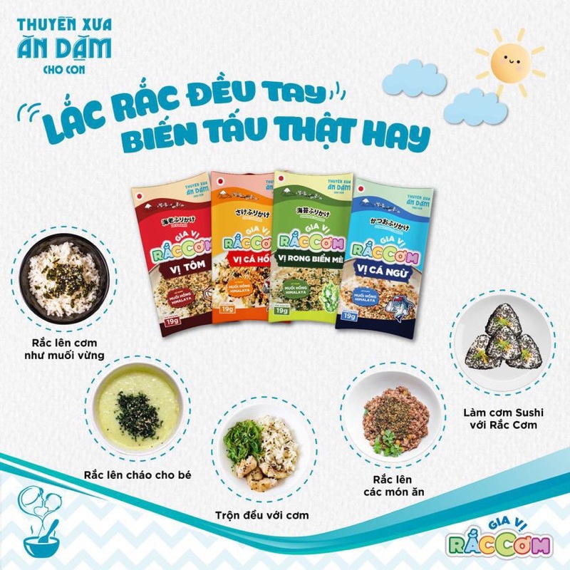 Gia vị rắc cơm ăn dặm cho bé Thuyền Xưa 19gr đủ vị