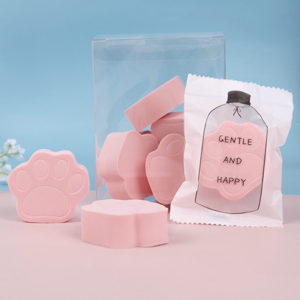 Bông mút trang điểm nhỏ xinh siêu mềm hình dấu chân mèo dễ thương tiện dụng - 1 PACK
