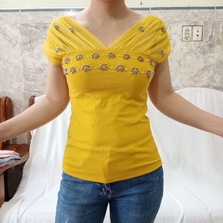 Áo thun ba lỗ đính cườm ôm body nhiều màu