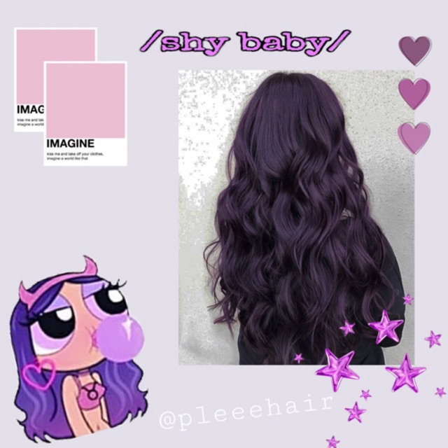 Thuốc nhuộm tóc màu TÍM +kèm oxy trợ dưỡng và găng tay