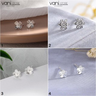 Bông Tai Hình Hoa Đào, Hoa Đồng Tiền, Hoa Anh Thảo Chốt Stud - Khuyên Tai Bạc S925 [TS000067]