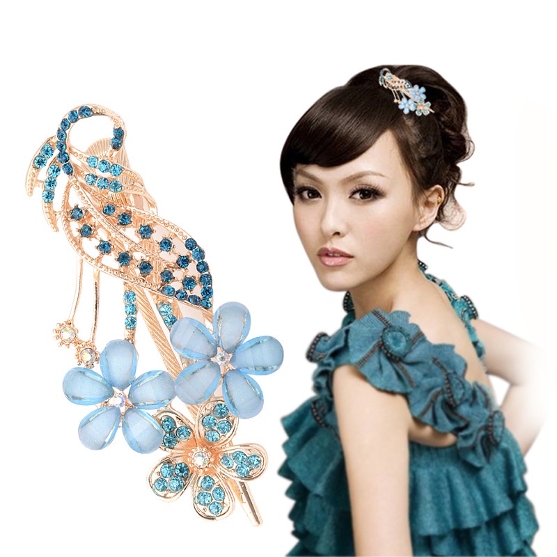 Kẹp Tóc Đính Pha Lê Phong Cách Hàn Quốc