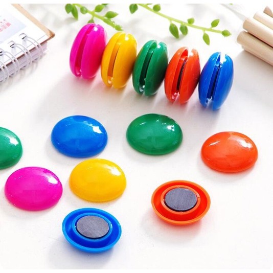 Combo 10 Viên Nam Châm Tròn Dán Tủ Lạnh, Hít Tủ Lạnh Nhiều Màu Mini Dễ Thương ,Lưu Những Ghi Chú Qua Giấy note
