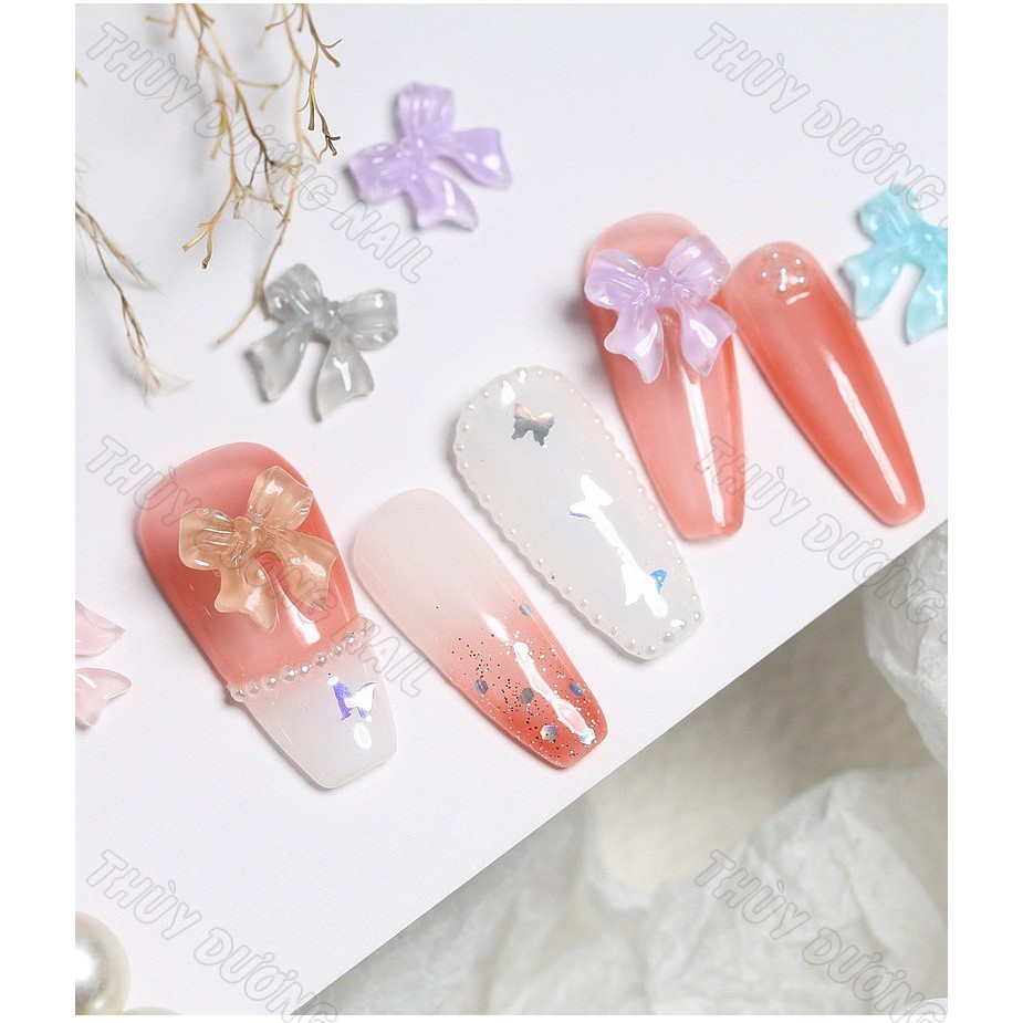 Charm nơ nhựa trang trí móng, 2.2k/viên (combo 10 viên) chuyên dùng làm nail