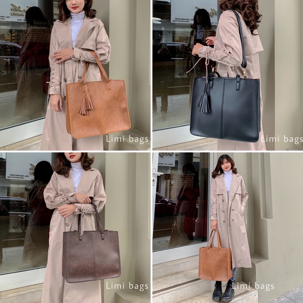Túi Xách Da Nữ WINNY - Túi Bản To LIMI BAGS Đựng Laptop, Đi Làm, Đi Học, Công Sở