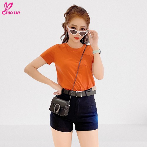 Áo thun nữ cổ tròn có túi - THỎ TÂY