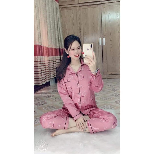 [Hot] Pijama tay dài quần dài mẫu ngẫu nhiên freesize