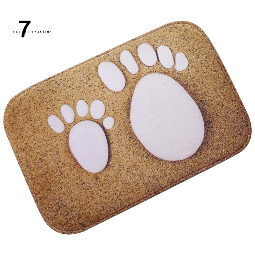 Thảm sàn in đá cuội 3D/dấu chân