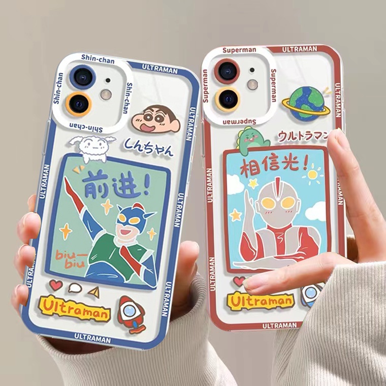 Ốp Điện Thoại Silicon Trong Suốt In Hình Ultraman Cho IPhone 13 12 11 Pro MAX Mini 6 6s 7 8 Plus X XS MAX XR