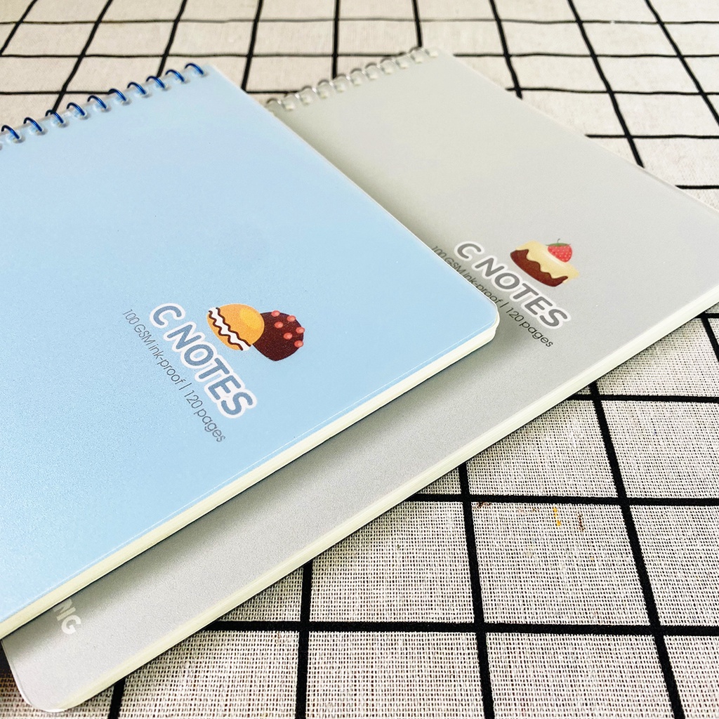 Vở note cornell B5 120 trang lò xo đơn C Notes kết hợp dot và caro (6x6)mm Klong SOKLONG, tập sổ Klong MS 587