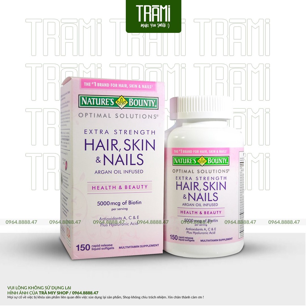 [CHÍNH HÃNG] Viên Uống Đẹp Da, Móng, Tóc Nature's Bounty Hair, Skin &amp; Nails 250 Viên Của Úc.