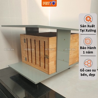 Nhà cho chó bằng gỗ petto chuồng cho chó ngoài trời với màu sắc xinh xắn nhiều size dành cho thú cưng dh007