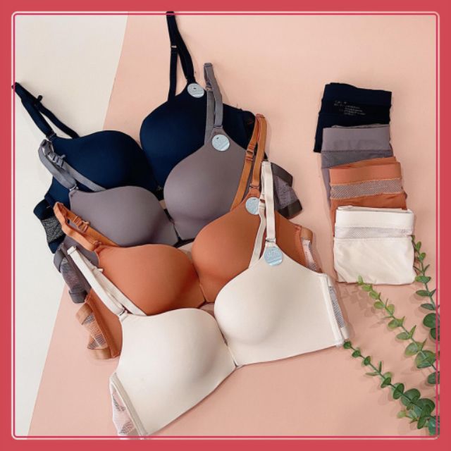 SIÊU PHẨM - BỘ ĐỒ LÓT (Quần + Áo Đúc Su Trơn) Cài Trước Siêu Nâng Đẩy Ngực tạo khe