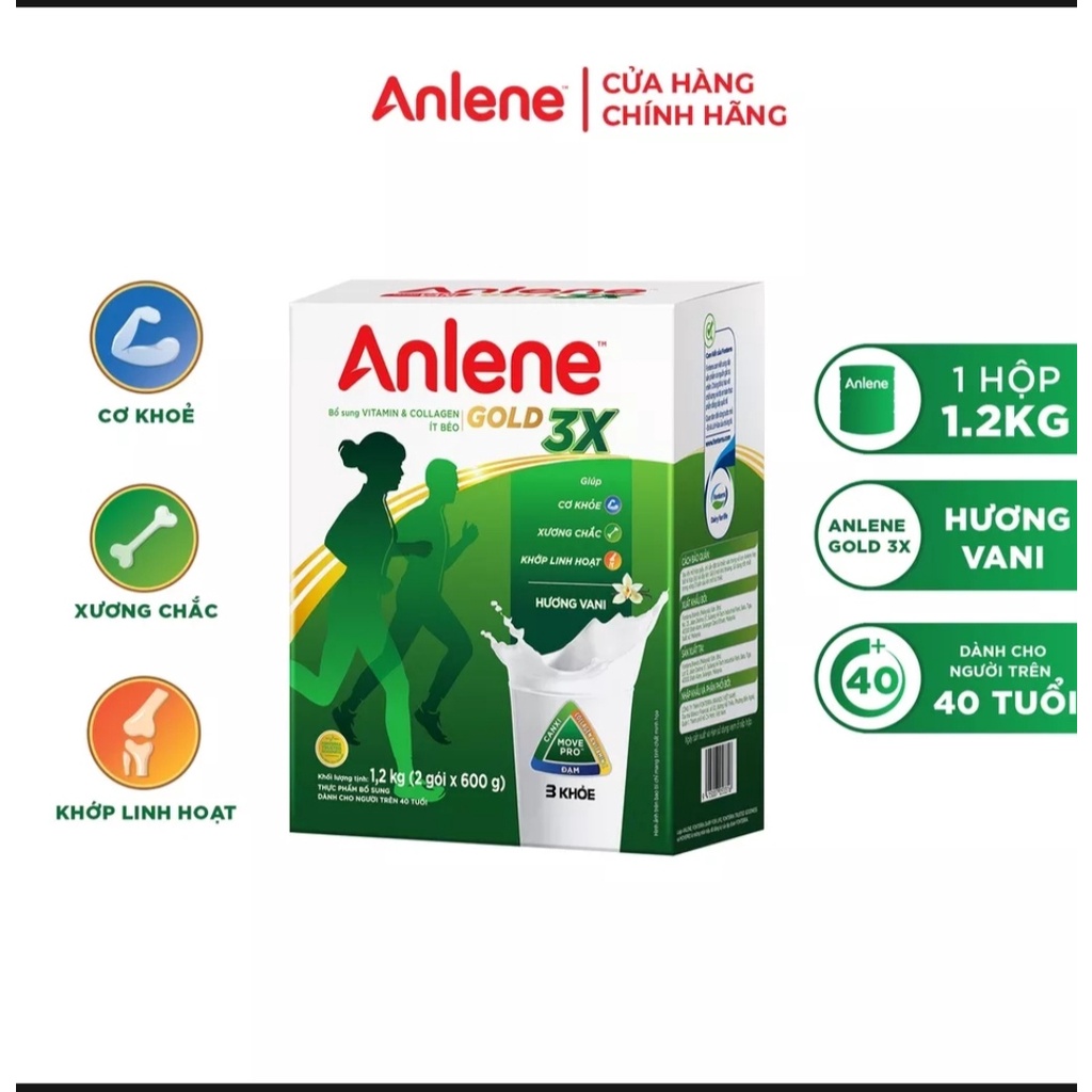 SỮA ANLENE GOLD TRÊN 40T VANI HỘP GIẤY 1,2KG