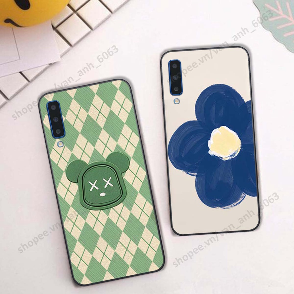 Ốp lưng Samsung A7 2018 / A9 2018 in hình hoa, gấu rich bear nghệ thuật, thời trang