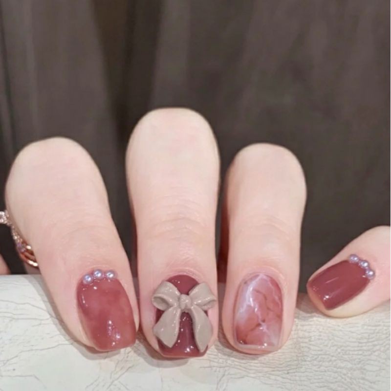 Móng tay giả đính đá kèm keo ngắn YOU NAILS  Mã Yz-32