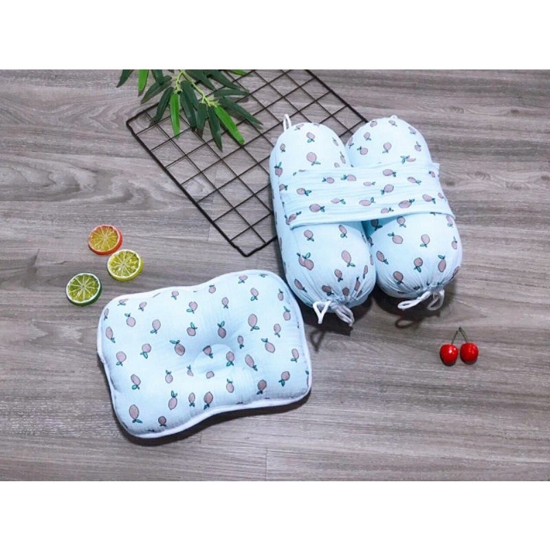 Bộ Chặn và gối bông vải xô cho bé