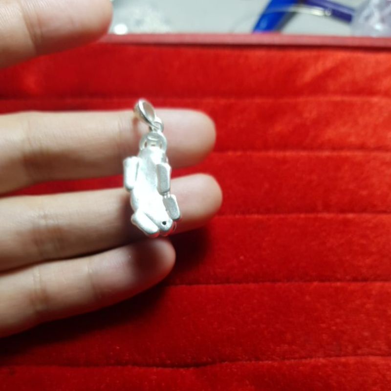 MẶT DÂY CHUYỀN NGHÊ/ TỲ HƯU BẠC TA MAY MẮN TÀI LỘC KT 10*25mm