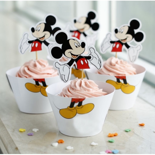 Minnie Set 24 Giấy Gói Bánh Cupcake Hình Chuột Mickey